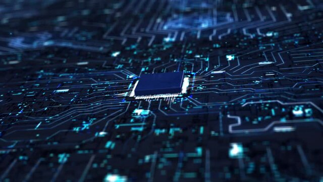Futuristic Computing Data Circuit Board