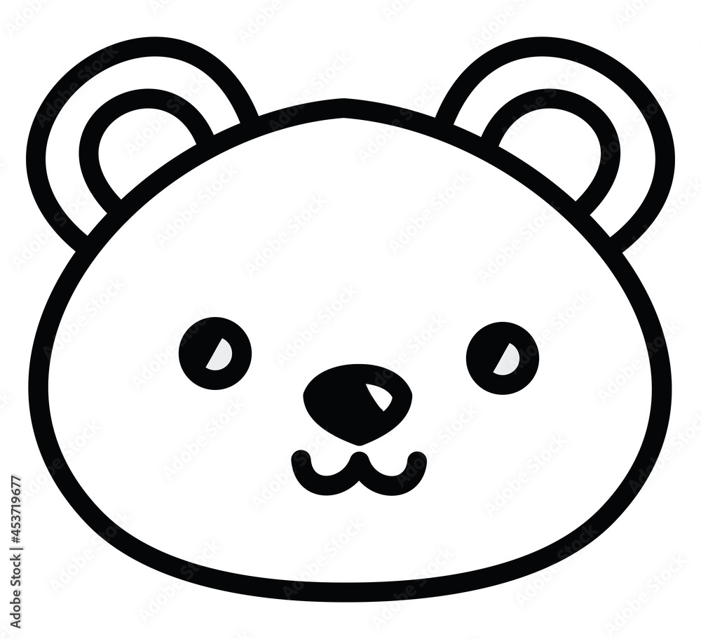 Poster Baby bear, illustration, on a white background.