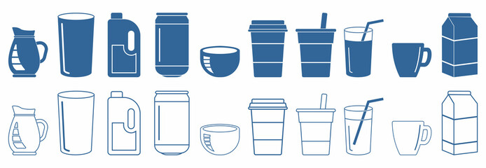 vector drink icon set illustrations