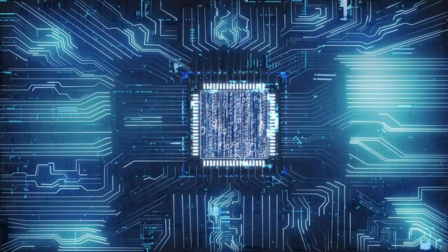 Artificial intelligence big data computer CPU chip circuit board background