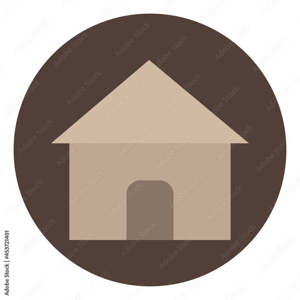 Canvas Prints Small brown house, illustration, on a white background.