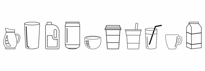 vector drink icon set illustrations