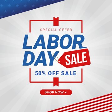 Labor day sale banner template design discount promotion