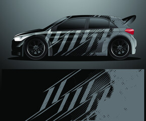 Rally car decal graphic wrap vector, abstract background
