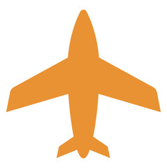 Orange plane, illustration, on a white background. © Morphart