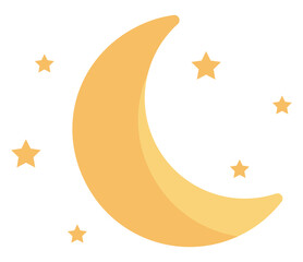 Young moon, illustration, on a white background. © Morphart