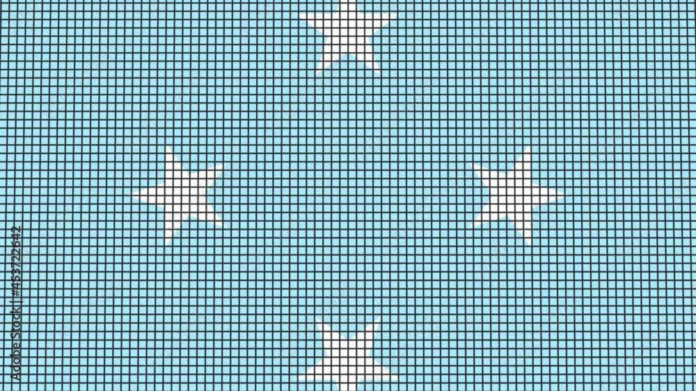 Poster micronesia flag animated in pixel grid style technology background