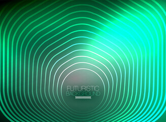 Neon color square shape lines abstract background. Shiny magic energy and motion concept, vector abstract wallpaper background