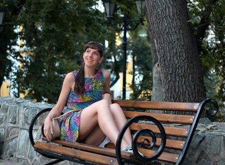 woman sitting on a bench