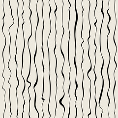 Fototapeta premium Hand drawn seamless wave lines pattern