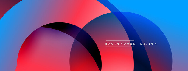 Fototapeta premium Abstract overlapping lines and circles geometric background with gradient colors