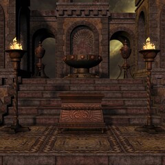 3d illustration of an fantasy background with a mystical atmosphere 