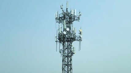 Aerial photography of 5g base station signal tower.mp
