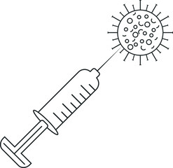  Simple coronavirus vaccine icon. Vector