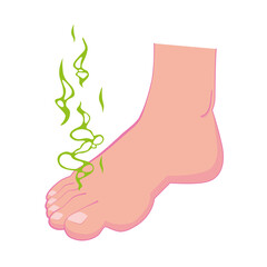 Stinky feet. Bad smelling feet. Vector illustration. - obrazy, fototapety, plakaty