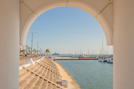 A view of Corpus Christi Marina in the morning time