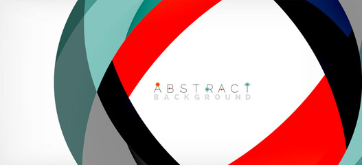 Color circle shapes, minimal geometric background. Trendy dynamic composition. Vector Illustration For Wallpaper, Banner, Background, Landing Page