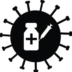 covid-19 vaccine logo icon. illustration 