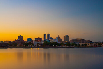 Fototapeta na wymiar Downtown Peoria Right After Sunset With A Clear Sky