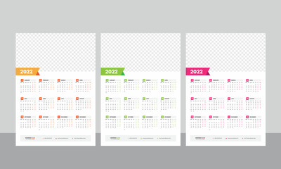 One Page Wall Calendar 2022 Template