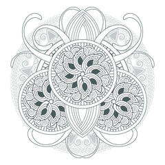 Coloring Books for adult. Hand drawn flowers in zentangle style for t-shirt design or tattoo and coloring book