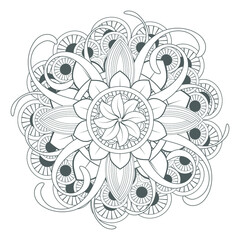Coloring Books for adult. Hand drawn flowers in zentangle style for t-shirt design or tattoo and coloring book