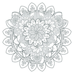 Coloring Books for adult. Hand drawn flowers in zentangle style for t-shirt design or tattoo and coloring book