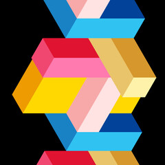 Abstract background. 3d cubes, cubic elements and blocks. Techno or business concept for wallpaper, banner, background, landing page