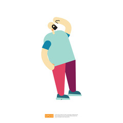 man character with looking up gesture for business or education illustration
