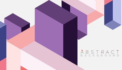 Abstract background. 3d cubes, cubic elements and blocks. Techno or business concept for wallpaper, banner, background, landing page