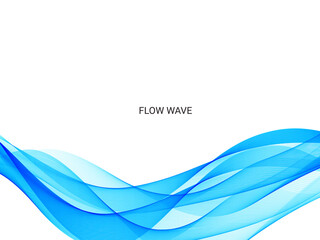Abstract blue modern flowing stylish wave in white backround illustration pattern