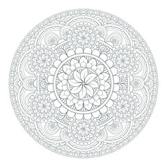 Fototapeta premium Coloring page for adult with decorative flowers in monochrome isolated on white background