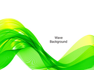 Green flowing stylish wave in white background illustration pattern