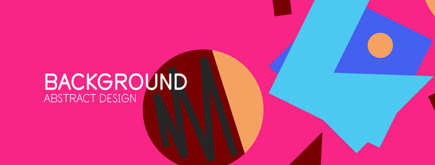 Obraz premium Abstract background. Blocks, lines, triangles, circles composition. Techno or business concept for wallpaper, banner, background, landing page