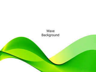 Green flowing stylish wave in white background illustration pattern