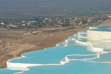 Natural travertine terrace formations in Pamukkale