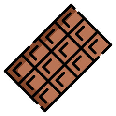 chocolate bar isolated on white