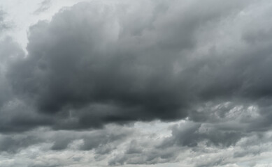 Overcast sky. Dramatic gray sky and white clouds before rain in rainy season. Cloudy and moody sky....