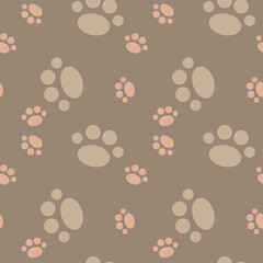 Vector seamless pattern with cat or dog,kitten or puppy footprints. Can be used for wallpaper,fabric, web page background, surface textures.