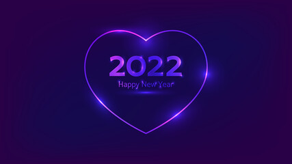 2022 Happy New Year neon background