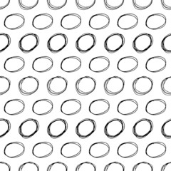 Seamless pattern with sketch circles shape