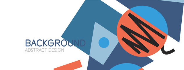 Abstract background. Blocks, lines, triangles, circles composition. Techno or business concept for wallpaper, banner, background, landing page
