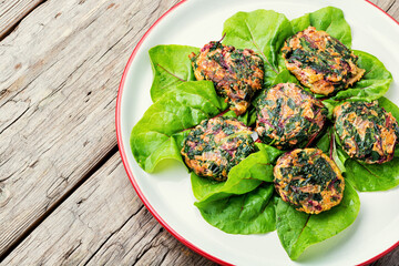 Tasty vegetable cutlet from greens