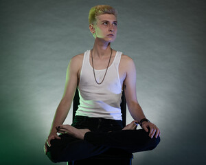 Transgender Citizen in A-Shirt and Barefoot