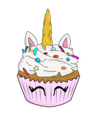 birthday unicorn cupcake
