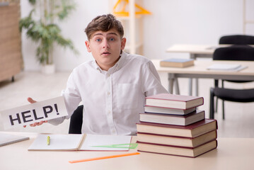 Boy sitting in the classrom