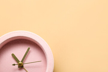 Alarm clock on color background