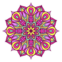 Ethnic Mandala Round Ornament Pattern With Colorful