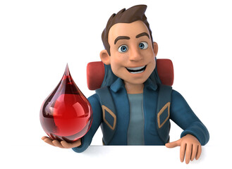 Fun illustration of a 3D cartoon backpacker