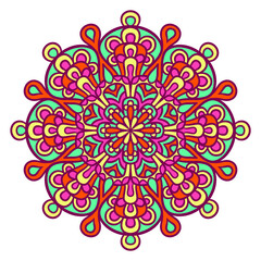 Ethnic Mandala Round Ornament Pattern With Colorful